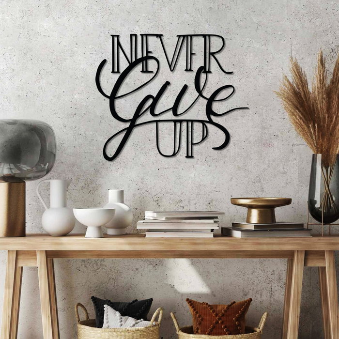 Wallity Never Give Up Escultura de Pared Negra Wallity Never Give Up Escultura de Pared Negra